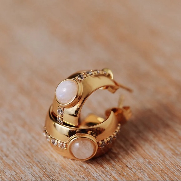 leeada Jewelry - Leeada 14K Gold Reign Chunky Hoops Earrings NWOT